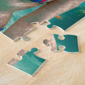 赤毛女性水玉模様ビキニ水中写真 ジグソーパズル (側面)