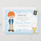 赤毛少年ファースト・コミュニオンダマスク サンキューカード (正面)