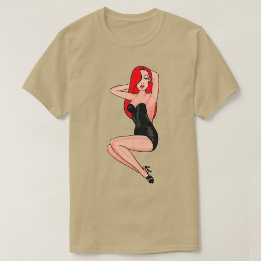 赤毛水着がピンと留まる Tシャツ (デザイン正面)