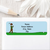 赤毛男性ゴルファー差出人住所ラベル ラベル (インサイチュ)
