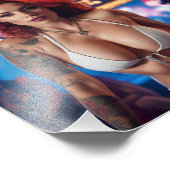 赤毛白ビキニタトゥーガールバー フォトプリント            (角)