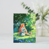 赤毛白猫の少女 ポストカード (スタンド正面)