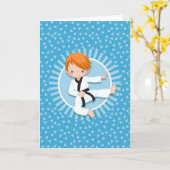 赤毛空手少年 柔道 武術 カード (黄色い花)