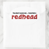 赤毛結婚した人 楕円形シール (バッグ)