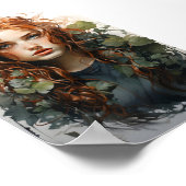 赤毛絵画の少女の水色 ポスター (角)