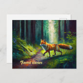 赤毛美しいオン狩り、森林生活者 ポストカード (正面/裏面)