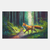 赤毛美しいオン狩り、森林生活者 長方形シール (正面)