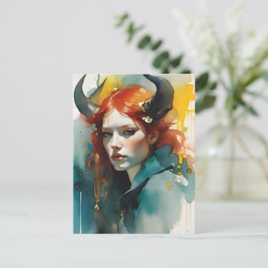 赤毛角の女神 ポストカード (スタンド正面)