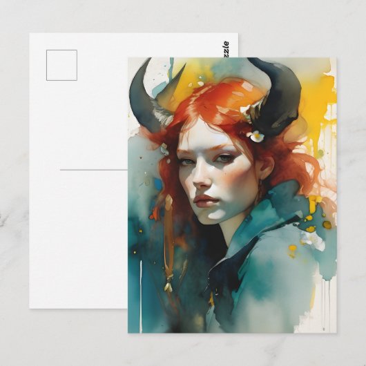 赤毛角の女神 ポストカード (正面/裏面)