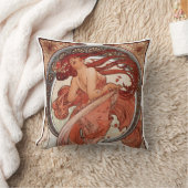 赤毛踊りガール – ミュシャ クッション (ブランケット)