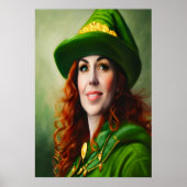 赤毛魅力的の女性 | AIアートポスター ポスター (正面)