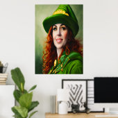 赤毛魅力的の女性 | AIアートポスター ポスター (ホームオフィス)