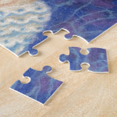 赤毛、ジンジャーガールロココファイバーアートブルーオレンジ ジグソーパズル (側面)