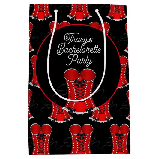 赤気のあるそぶりをしたコルセット ミディアムペーパーバッグ (正面)