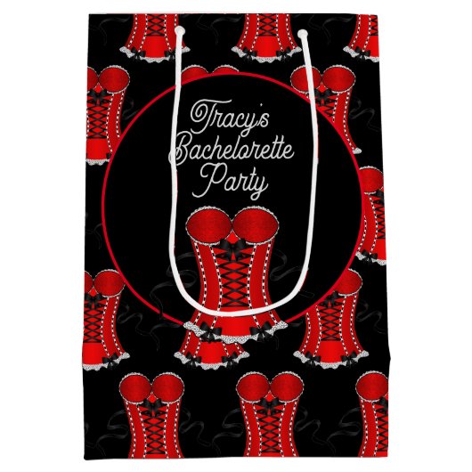 赤気のあるそぶりをしたコルセット ミディアムペーパーバッグ (裏面)