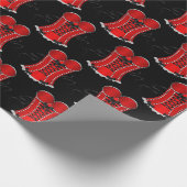 赤気のあるそぶりをしたコルセット ラッピングペーパー (角)