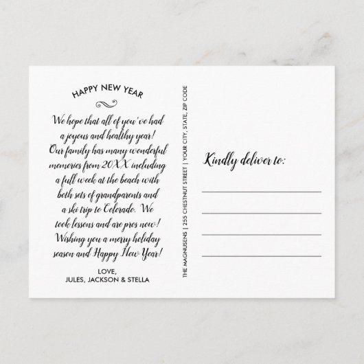 赤水のカラーフローラメリークリスマス写真 ポストカード (裏面)