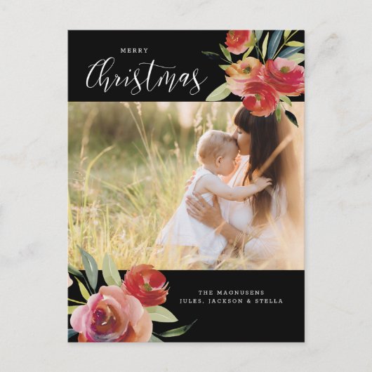 赤水のカラーフローラメリークリスマス写真 ポストカード (正面)