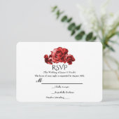 赤水カラーヴィンテージバラエレガントフローラRSVP 出欠カード (スタンド正面)