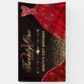赤水彩カラードレス&赤波エッジ21歳誕生日 横断幕 (縦)