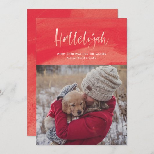 赤水彩ハレルヤクリスマス シーズンカード (正面/裏面)