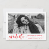 赤水彩ブラシ台本卒業パーティー 招待状 (正面)