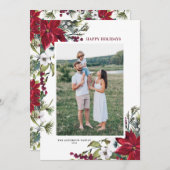 赤水彩ポインセチア植物写真 シーズンカード (正面/裏面)