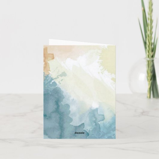 赤水彩黒墨花模様母の日 カード (裏面)