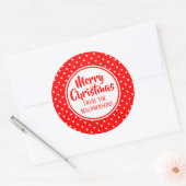 赤水玉模様クリスマスステッカー ラウンドシール (封筒)