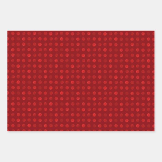 赤水玉模様抽象芸術モダンエレガントクリスマス ラッピングペーパーシート (正面2)