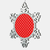 赤水玉模様 スノーフレークピューターオーナメント (右)