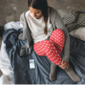 赤水玉模様 レギンス