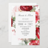 赤水着色バラスペインの結婚式招待状 招待状 (正面/裏面)