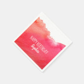 赤水色かわいいハッピーバースデー パーソナライズされた スタンダードカクテルナプキン (角)