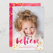 赤水色と金ゴールド信じ |写真 シーズンカード (正面/裏面)