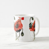 赤水色のポピー種の花 コーヒーマグカップ (正面右)