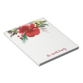 赤水色クリスマスフラワーメモ帳 ノートパッド (アングル)