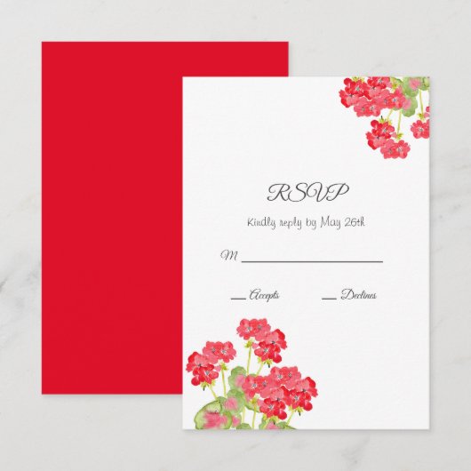 赤水色ゲラニウム2 出欠カード (正面/裏面)