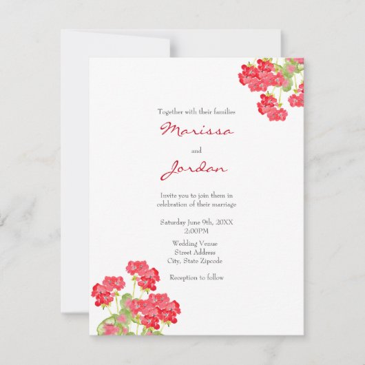 赤水色ゲラニウム2 招待状 (正面)