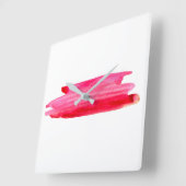 赤水色ストライプ抽象芸術 スクエア壁時計 (傾斜)