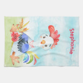 赤水色小鶏 キッチンタオル (横)