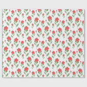 赤水色抽象芸術花模様 ラッピングペーパー (フラット)