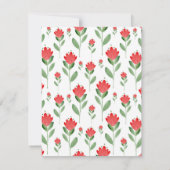 赤水色抽象芸術花模様 招待状 (裏面)