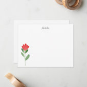 赤水色抽象芸術花 ノートカード (正面/裏面インサイチュ)