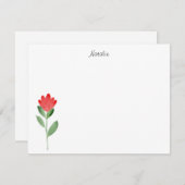 赤水色抽象芸術花 ノートカード (正面/裏面)