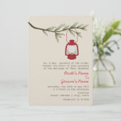 赤油ランタンエヴァグリーン結婚ツリーズ 招待状 (スタンド正面)