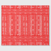 赤泥地模様包み紙 ラッピングペーパー (フラット)