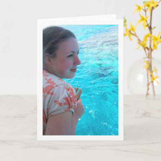 赤海の少女の肖像 カード (黄色い花)