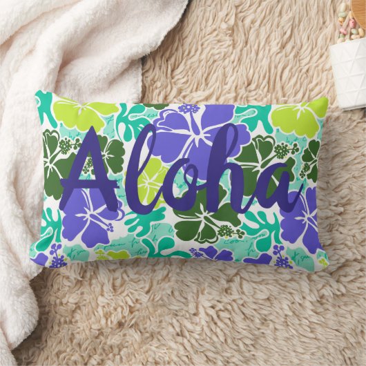 赤海ハワイアンハイビスカストロピカルフローラアロハ ランバークッション (ブランケット)