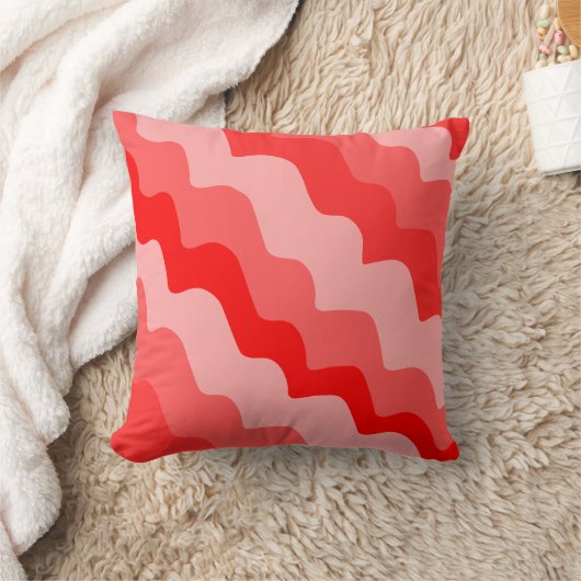 赤海波勾配 クッション (ブランケット)